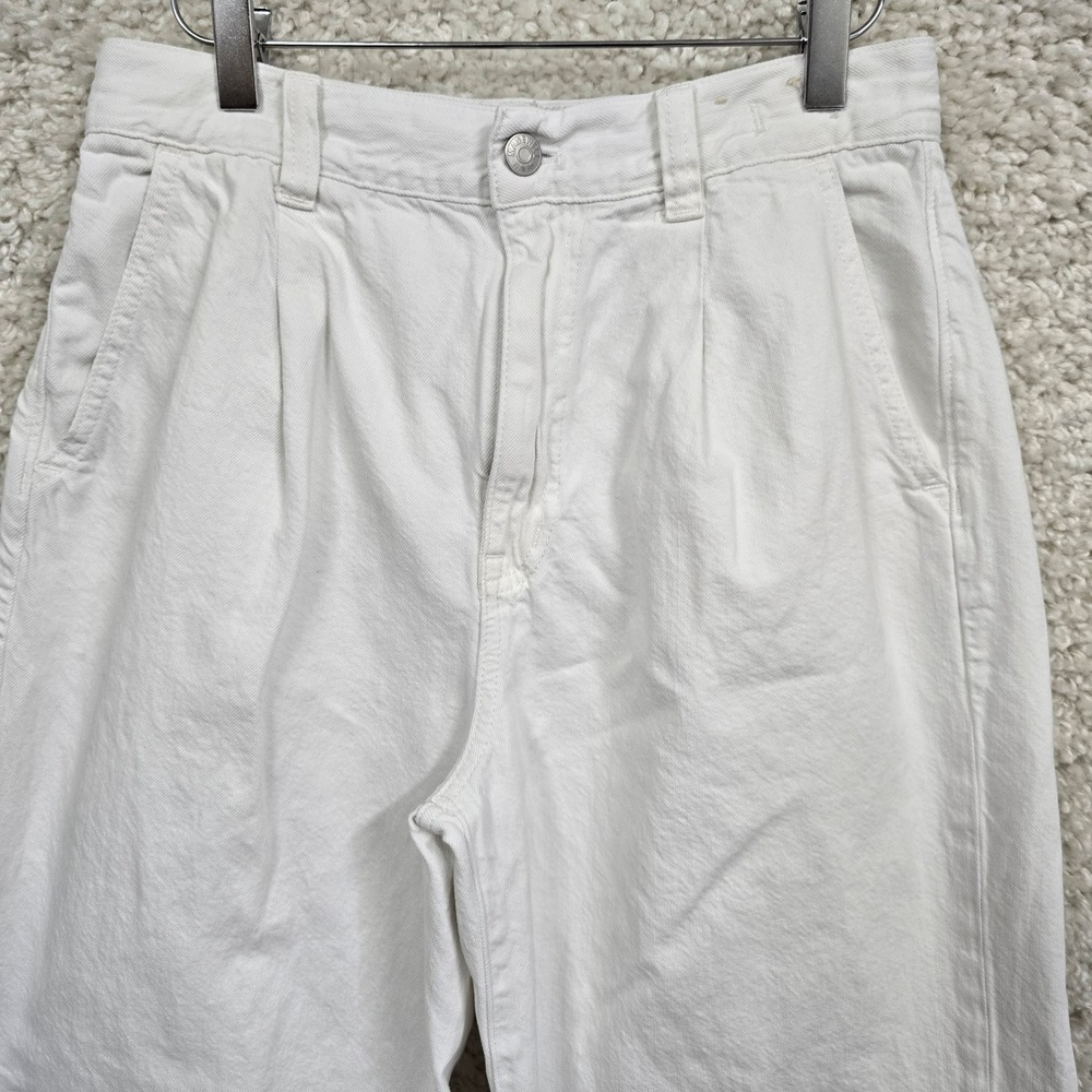 Madewell The Harlow Wide-Leg Jeans Women 27 White Pleated High Rise Cotton Denim - Picture 3 of 15